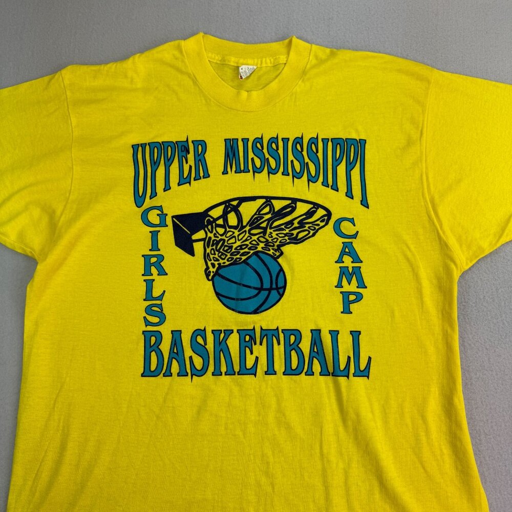 Vintage Screen Stars Shirt Womens XL Upper Mississippi Basketball Girls Camp